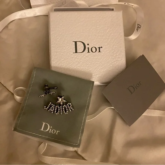 Christian Dior J'adior Logo Bee Earrings New Authentic- Never Worn - Picture 10 of 11